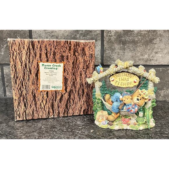 Enesco Moose Creek Crossing “Wishin’ I Was Fishin’” 1995 Bear Plaque #170569 - Picture 1 of 6
